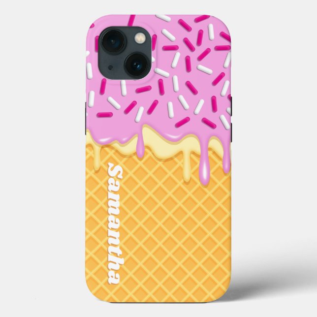 Coques Case-Mate iPhone Glace Kawaii Cône de Gaufre Sucette (Verso)