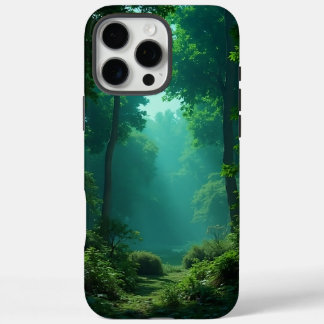 Coque iPhone 16 Pro Max Glade de forêt serene dans la lumière du matin - c