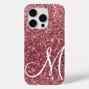 Coque Case-Mate iPhone Glam de Parties scintillant d'or de Rose monogramm