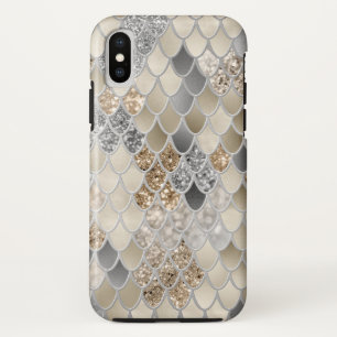 Case-Mate iPhone Case Glam de sirène gris argenté or #1