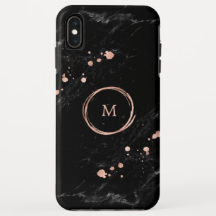 Case-Mate iPhone Case Glam Faux Gold Regardez le marbre noir Monogramme