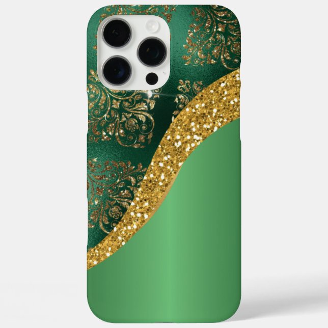 Coques Case-Mate iPhone Glam Gold Parties scintillant Vert métal (Verso)