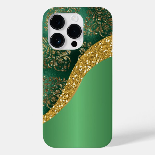 Coques Case-Mate iPhone Glam Gold Parties scintillant Vert métal (Verso)