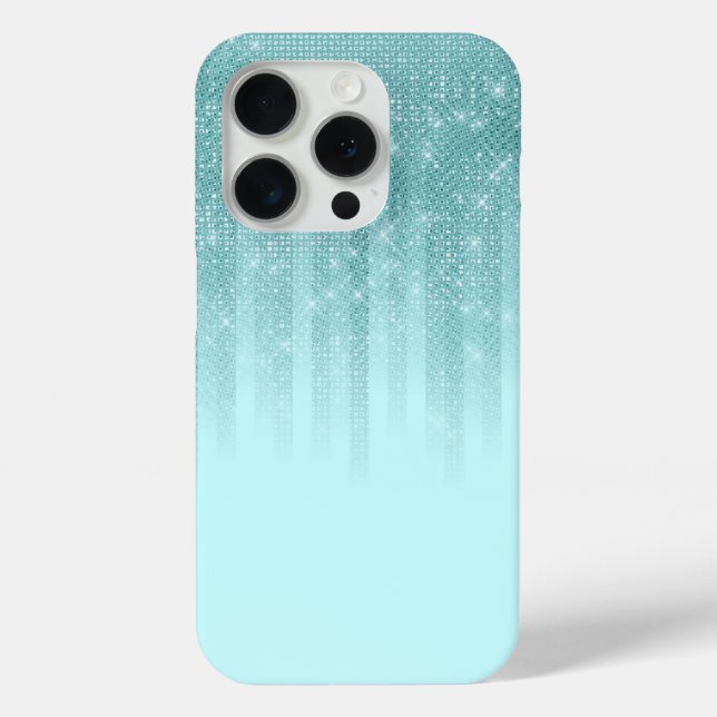 Coques Case-Mate iPhone Glam Mint Green Aqua Parties scintillant Gradient  (Verso)