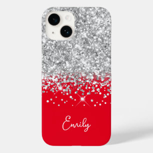 Coque Case-Mate iPhone Glam Parties scintillant rouge et argent