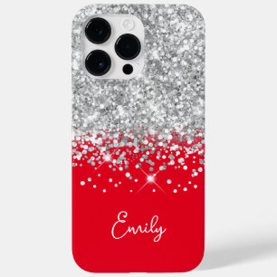Coque Case-Mate iPhone Glam Parties scintillant rouge et argent