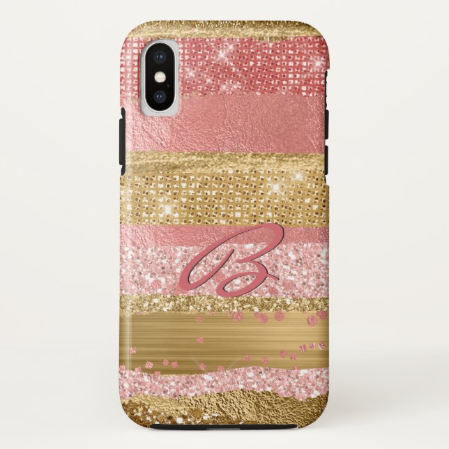 Coques Case-Mate iPhone Glam rose et or (Dos)