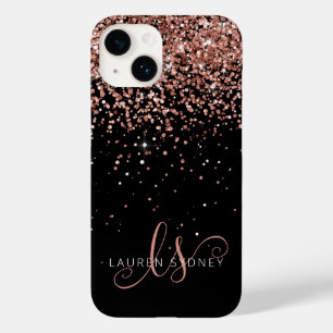 Coque Case-Mate iPhone Glam Rose Gold Parties scintillant Élégant Monogra
