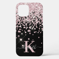 Glam Rose noir or diamant Confetti Monogramme