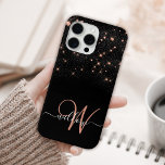 Coque Case-Mate iPhone Glam Rose Parties scintillant or Diamond Élégant M<br><div class="desc">Créez votre propre étui de téléphone brillant en diamants noir et rose avec votre monogramme et votre nom personnalisés.</div>