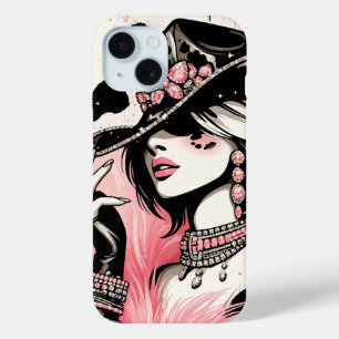 Coque Case-Mate iPhone Glam rustique Cowgirl rose pailleté imprimé cuir d