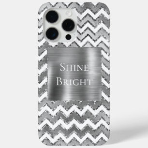 Coque Case-Mate iPhone Glam Silver White Zigzag Stripes
