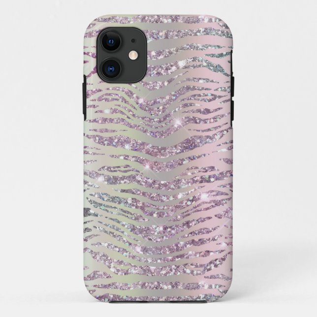 Coques Case-Mate iPhone Glam Strass Rose Diamant Rayures de Tigre (Dos)