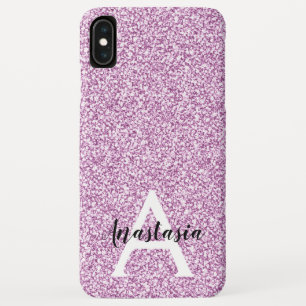 Case-Mate iPhone Case Glamour Féminin Violet Paillettes Monogramme Nom