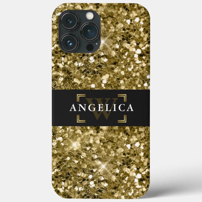 Coques Case-Mate iPhone Glamour Monogrammé Éperche Métallurgique Or (Verso)