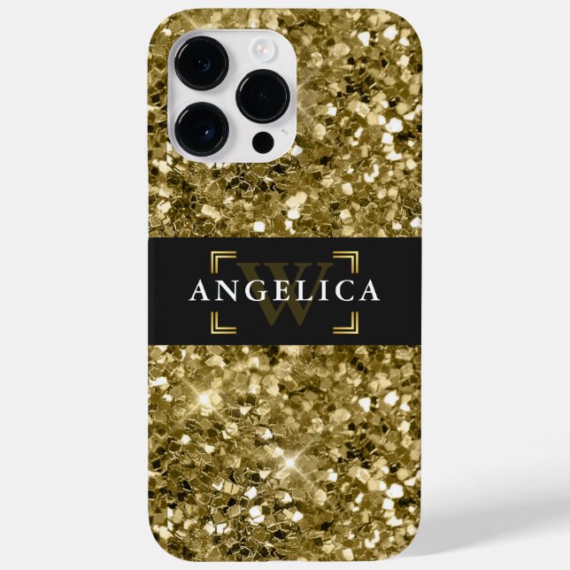 Coques Case-Mate iPhone Glamour Monogrammé Éperche Métallurgique Or (Verso)
