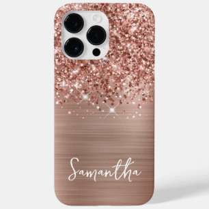 Coque Case-Mate iPhone Glamour Rose Gold Pailleté Nom