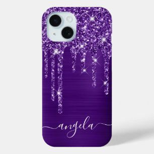 Coque Case-Mate iPhone Glamour Signature aux Gouttes de Paillettes Violet