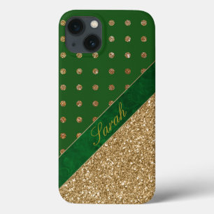 Case-Mate iPhone Case Glamour Vert et Or Personnalisé