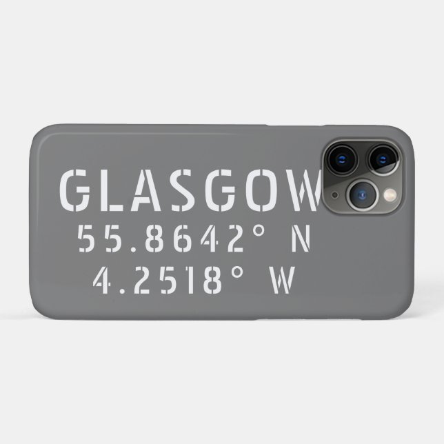 Coques Case-Mate iPhone Glasgow Écosse Latitude & Longitude (Dos (Horizontal))