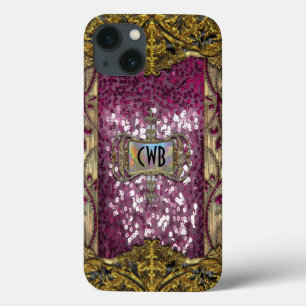 Etui iPhone 13 Gleemshore Grace victorienne bling Monogramme