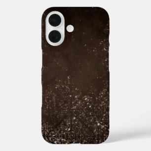 Coque Pour iPhone 16 Glimmering Bronze Grunge   Superbe Damas Brown
