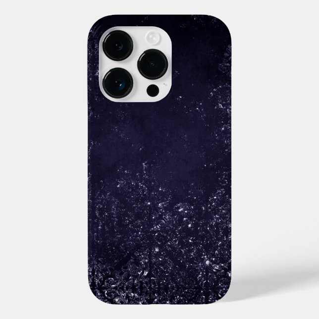 Coques Case-Mate iPhone Glimmery Indigo Grunge | Midnight Purple Damask (Verso)