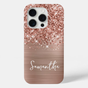 Coque Case-Mate iPhone Glitter Rose Gold Glam Nom du script