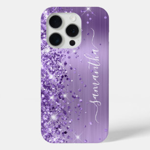 Coque Case-Mate iPhone Glitterie Lumière Violet Glam Girl Signature