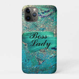 Case-Mate iPhone Case Glittery Aqua Peinture Strots Boss Lady