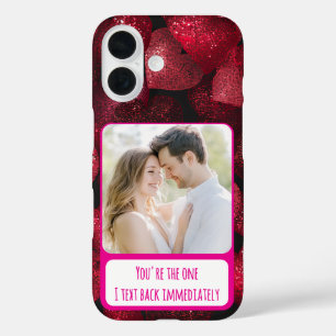 Coque Pour iPhone 16 Glittery Love I Text Back Immédiatement