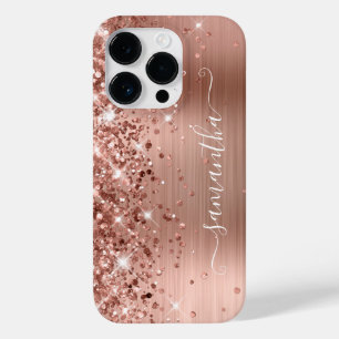 Coque Case-Mate iPhone Glittery Rose Gold Glam Modern Girl Signature