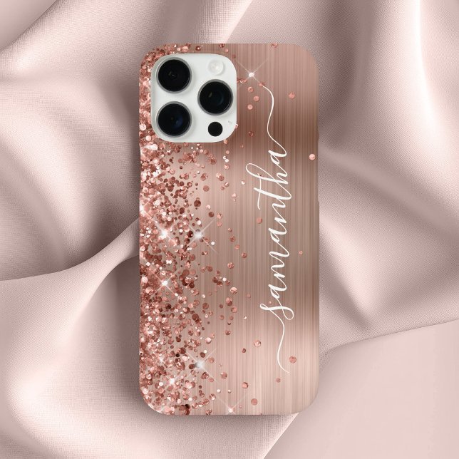 Coques Case-Mate iPhone Glittery Rose Gold Metallic Girly Signature (Glittery Rose Gold Metallic Girly Signature Case-Mate iPhone Case)