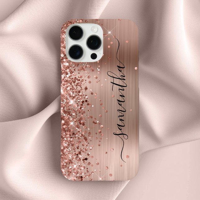 Coques Case-Mate iPhone Glittery Rose Gold Metallic Girly Signature (Glittery Rose Gold Metallic Girly Signature Case-Mate iPhone Case)