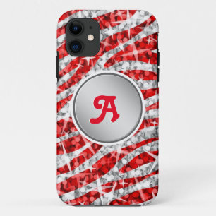 Case-Mate iPhone Case Glitz Zebra Red monogramme iPhone "argent"