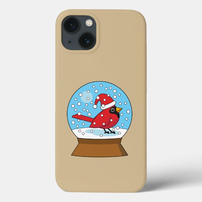 Coques Case-Mate iPhone Globe des neiges avec cardinal rouge mignon (Verso)