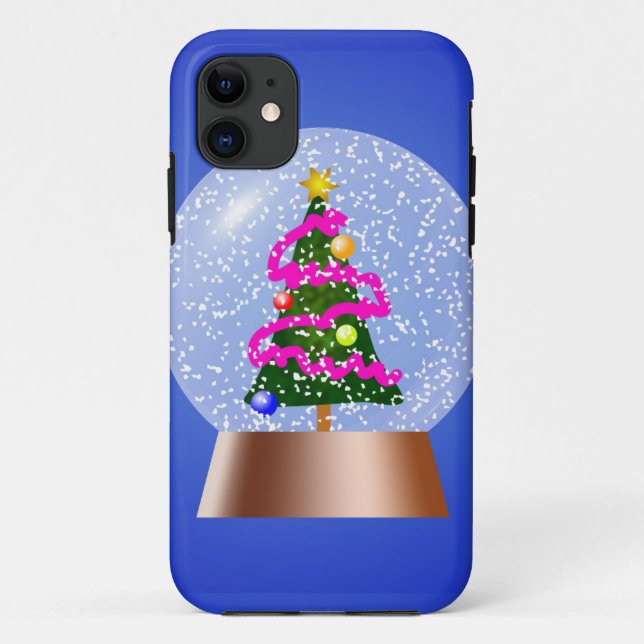 Coques Case-Mate iPhone Globe des neiges de l'arbre de Noël (Dos)