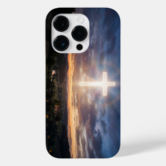 Coque Case-Mate iPhone Glowing Christian Cross Sunset Sky iPhone Case