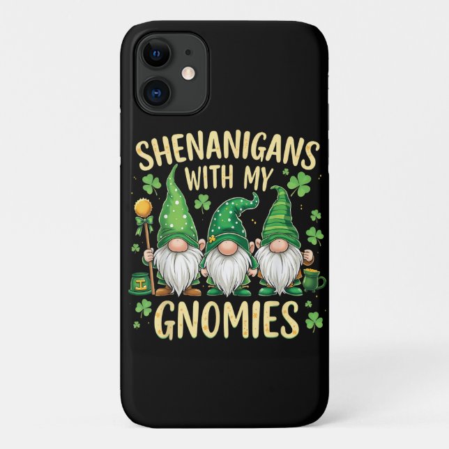 Coques Case-Mate iPhone Gnome de la Fête de la Saint-Patrick Chanceux Trèf (Dos)