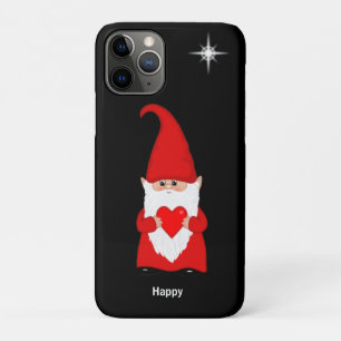 Case-Mate iPhone Case Gnome heureux avec cœur sur fond noir