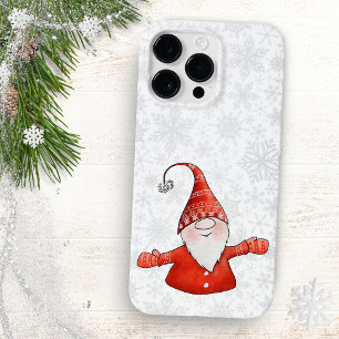 Coque Case-Mate iPhone Gnome mignonne dans les flocons rouges de Noël
