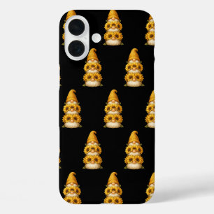 Coque Pour iPhone 16 Plus Gnome Tournesol Sourires Cachés Sous le Doré 