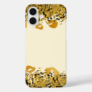 Coque Pour iPhone 16 Plus Gold & Black Exotic Jungle Cheetah Glamor Crème