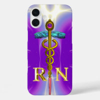 GOLD CADUCEUS SYMBOLE INFIRMIÈRE ENREGISTRÉ Purple