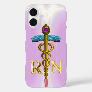COQUES iPhone 16 GOLD CADUCEUS SYMBOLE INFIRMIÈRE INFIRMIÈRE CLAIR