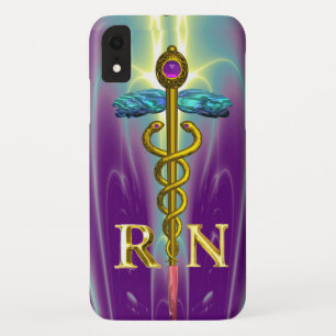 Etui iPhone Case-Mate GOLD CADUCEUS SYMBOLE INFIRMIÈRE INSCRIT Bleu pour