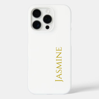 Coque iPhone 16 Pro Gold Color Plain Minimalist Nom professionnel