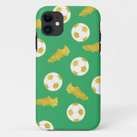 Gold Elegant Classic Soccer Clefs Ball Green