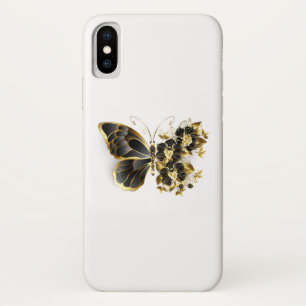 Case-Mate iPhone Case Gold flower Butterfly with Black Orchid