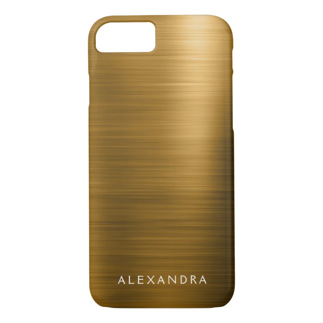 Coques Case-Mate iPhone Gold Foil Luxury Metallic Monogramme Nom (Dos)